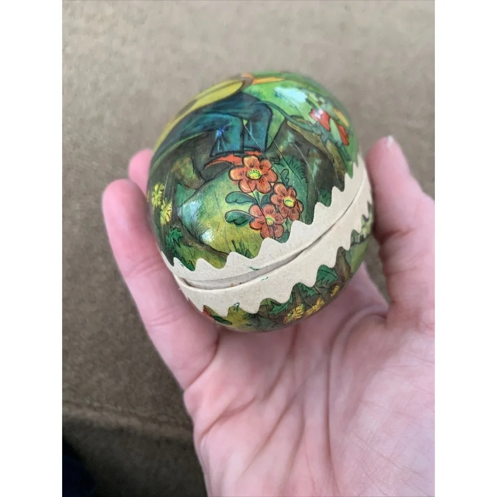 Made In Dominican Republic Rooster Bunny Rabbit Paper Cardboard Egg (TD)